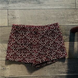 Ecote Maroon and White Micro Shorts